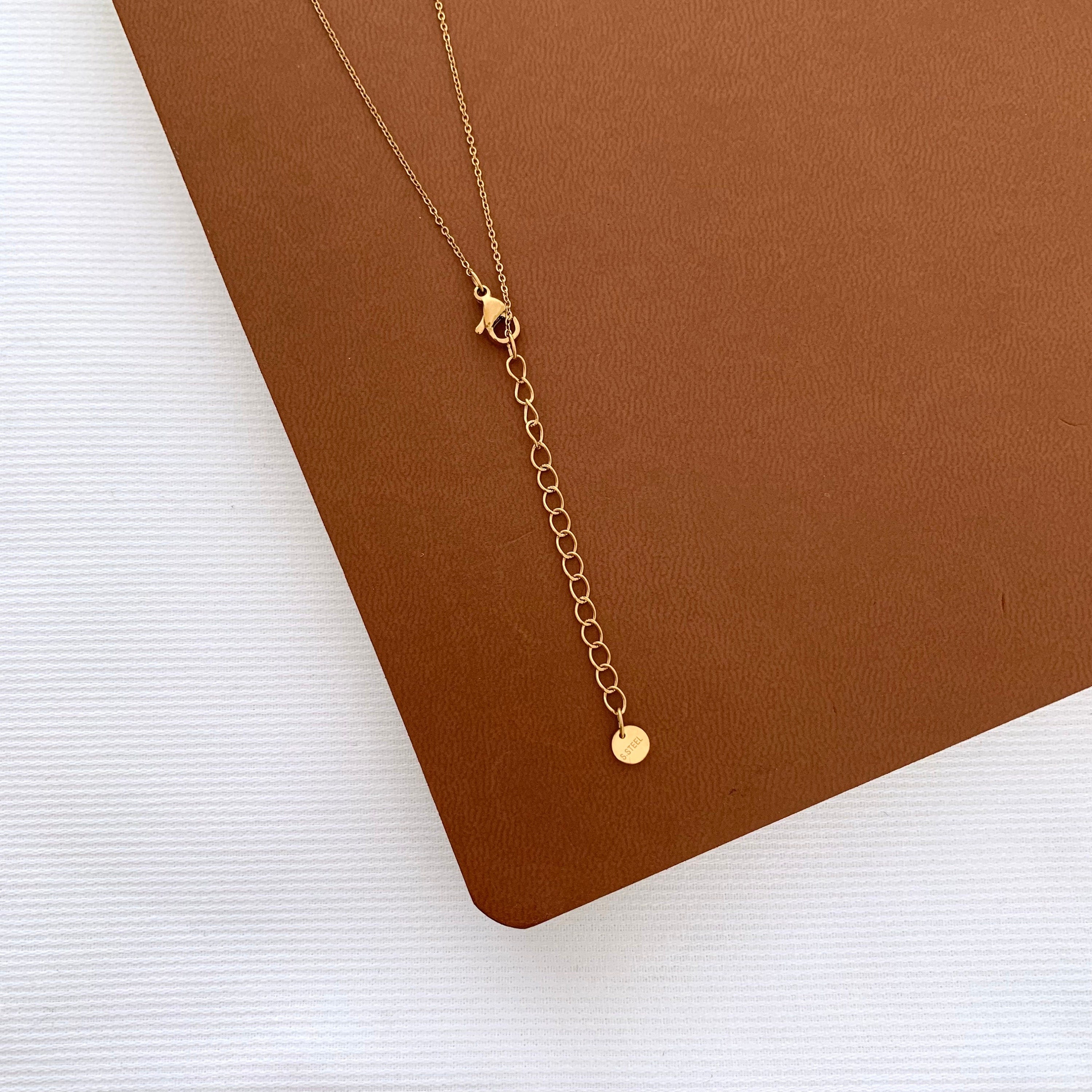 Collier femme pendentif trèfle / Collier fin en acier inoxydable chaine fine pendentif chance