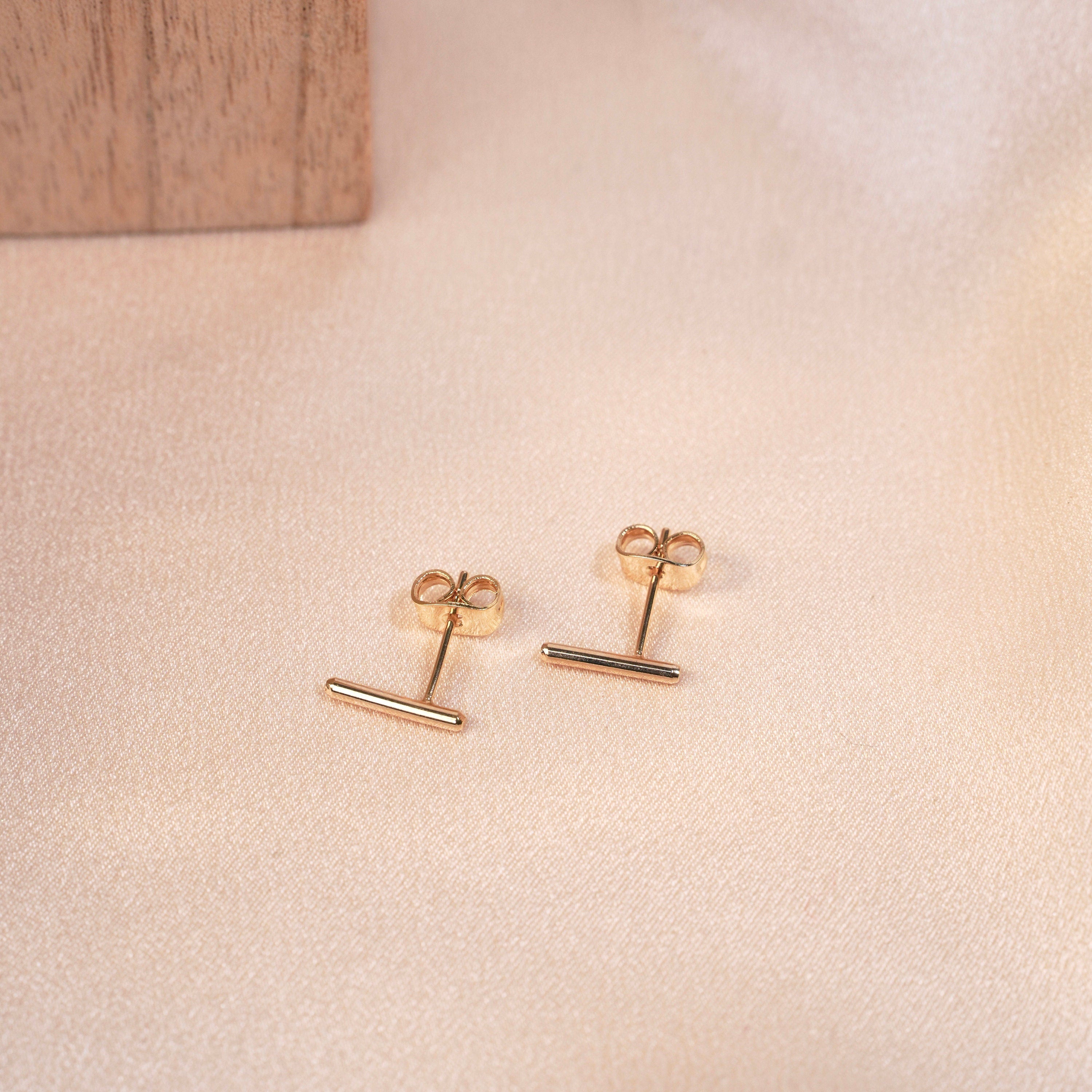 Boucle d'oreille barre design argent / Boucle d'oreille trait batons / Boucles d'oreille minimalistes
