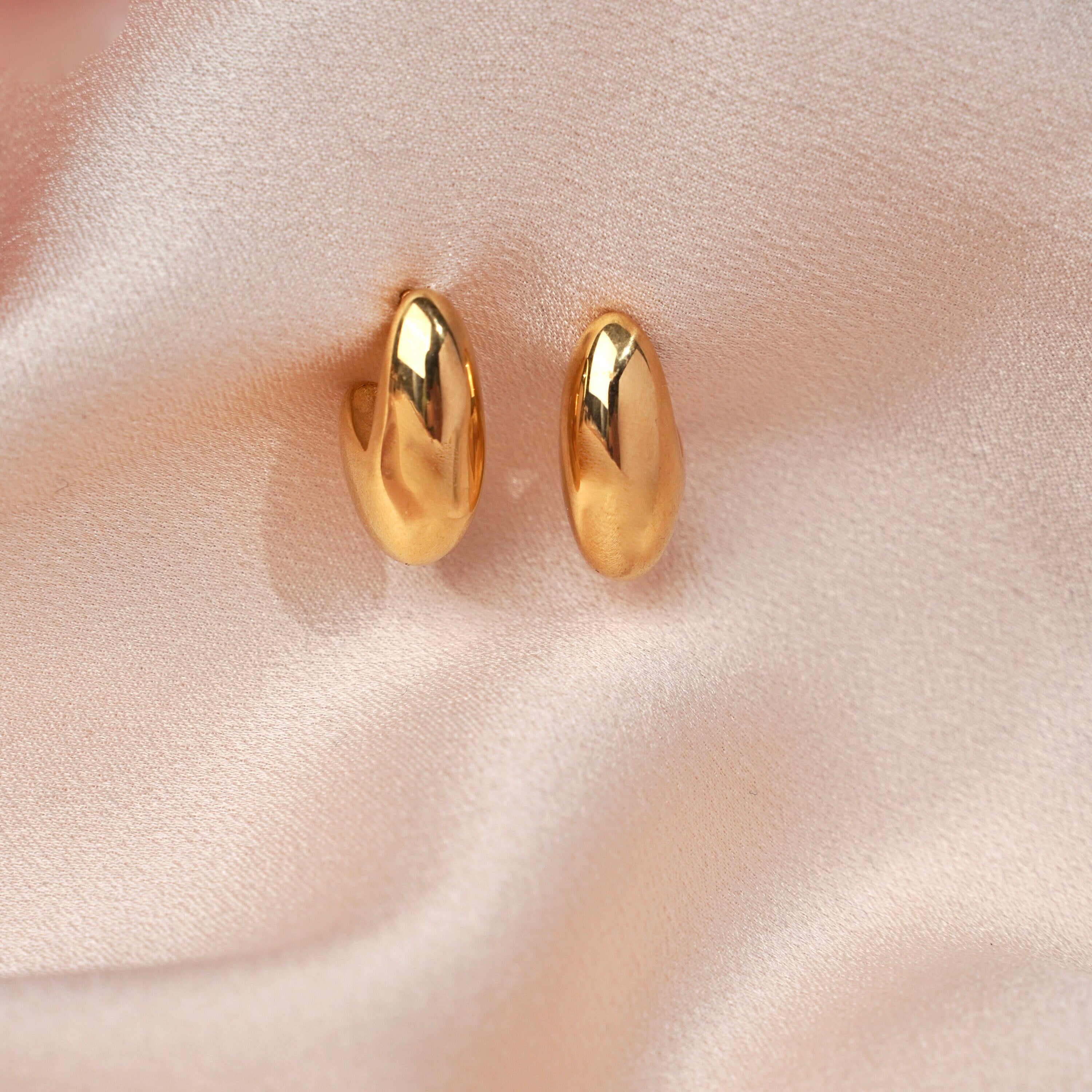 Boucles d'oreilles bombées en acier inoxydable / Boucle d'oreille femme