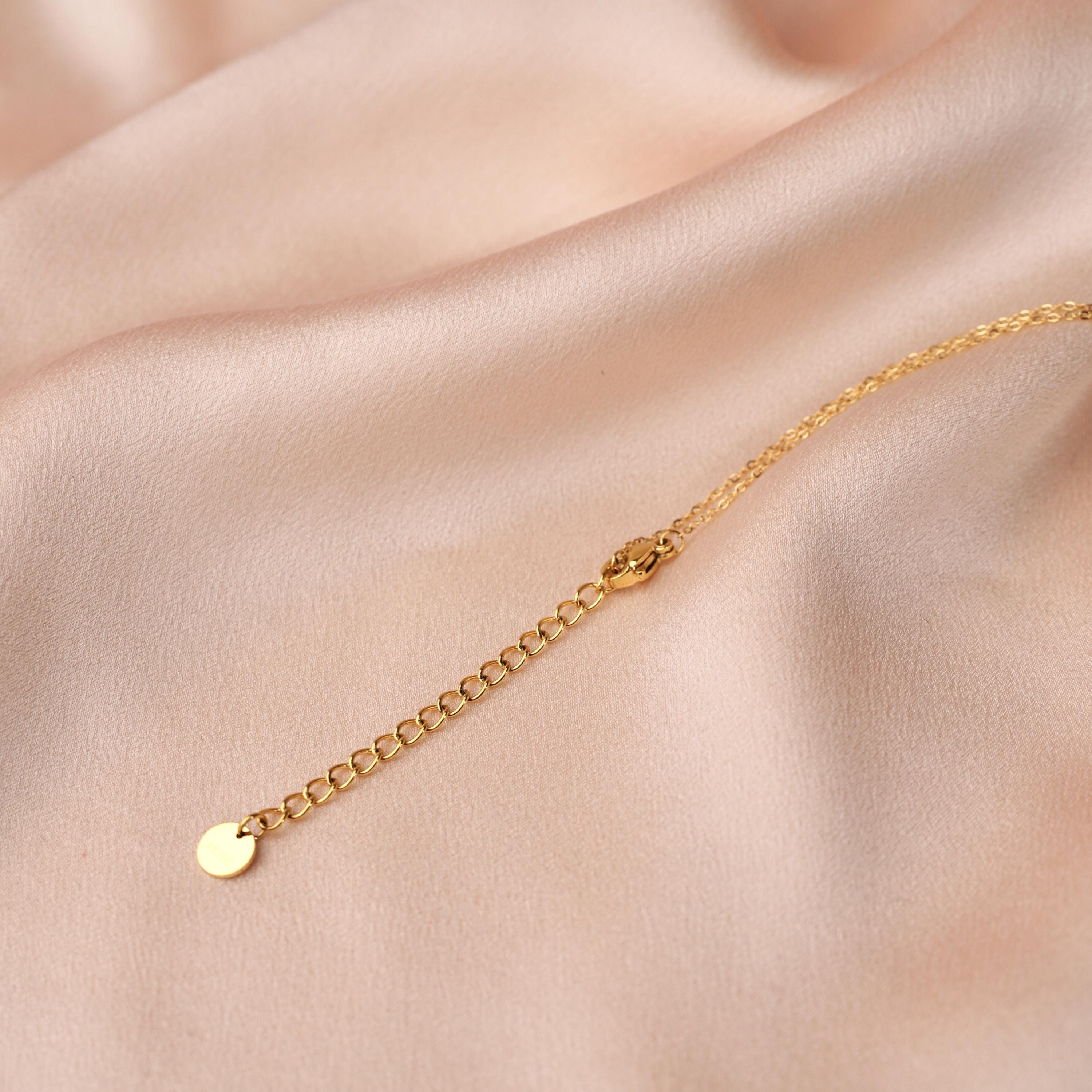 Collier acier inoxydable double rang chaine pendentif rond / Collier femme chaine à billes