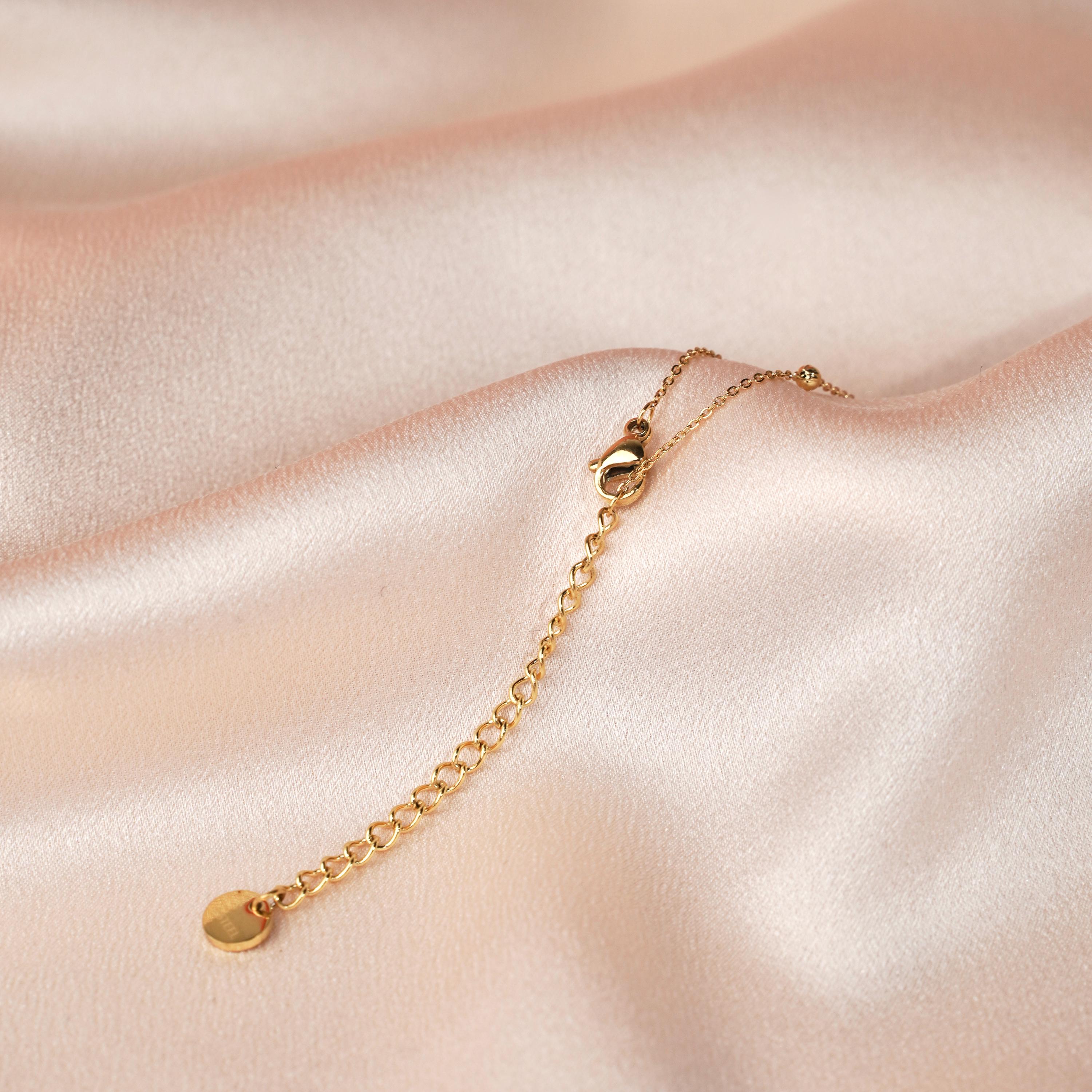 Collier fin chaine acier inoxydable pendentif pierre Quartz rose / Collier femme minimaliste chaine fine pierre naturelle goutte
