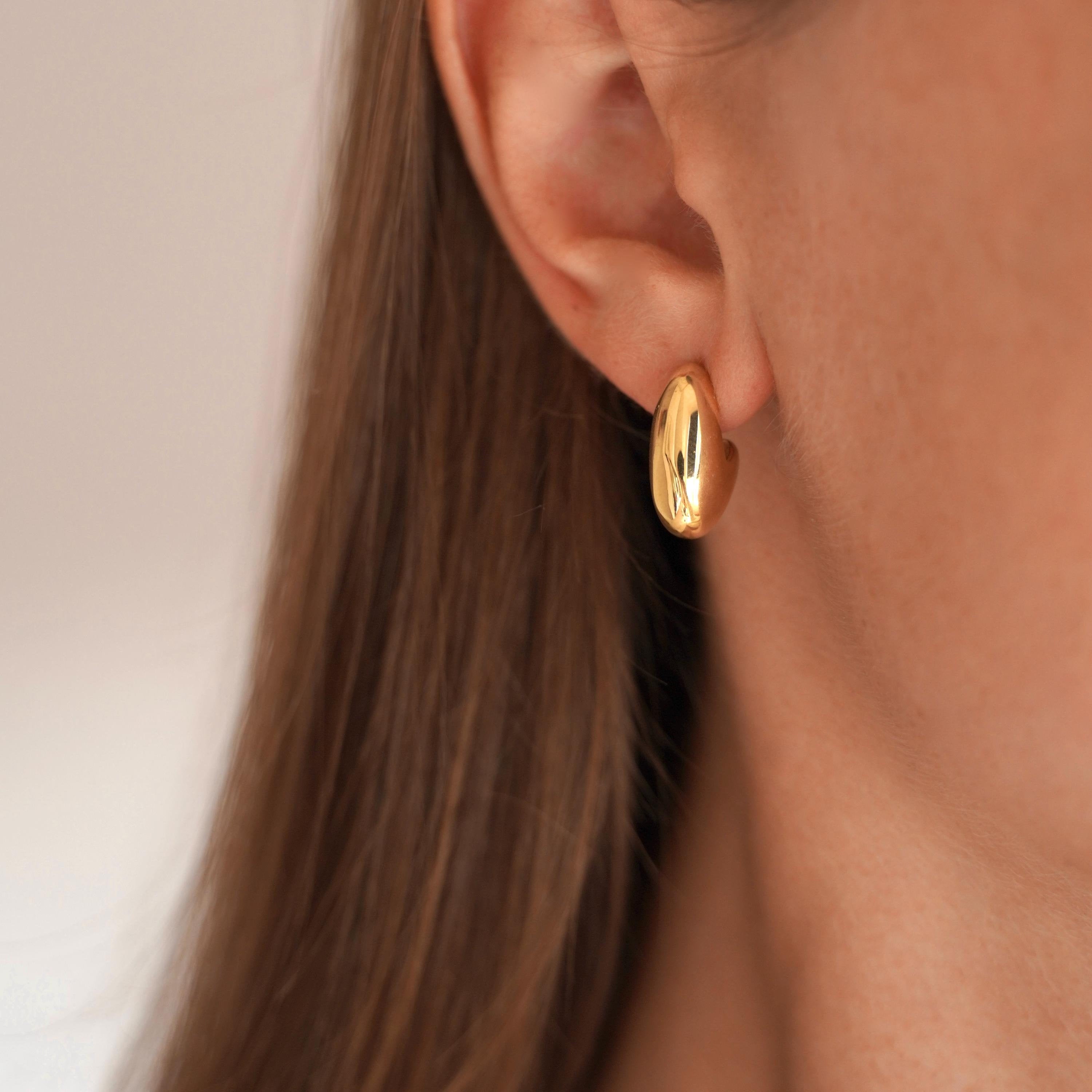 Boucles d'oreilles bombées en acier inoxydable / Boucle d'oreille femme