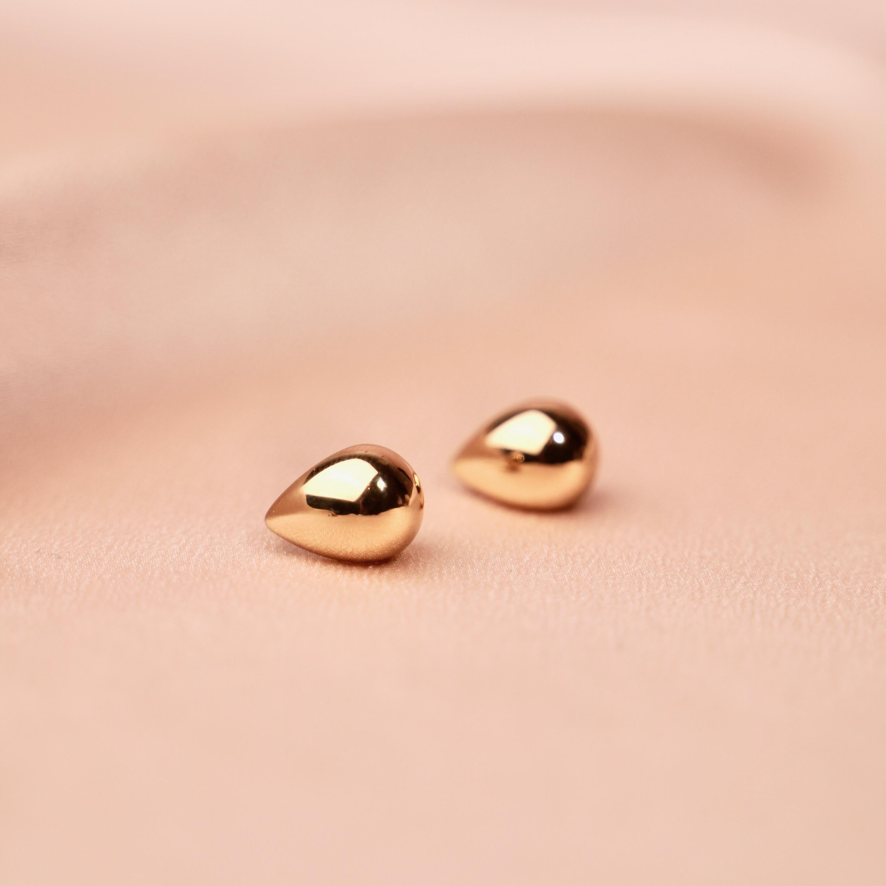 Boucles d'oreilles bombée goutte acier inoxydable