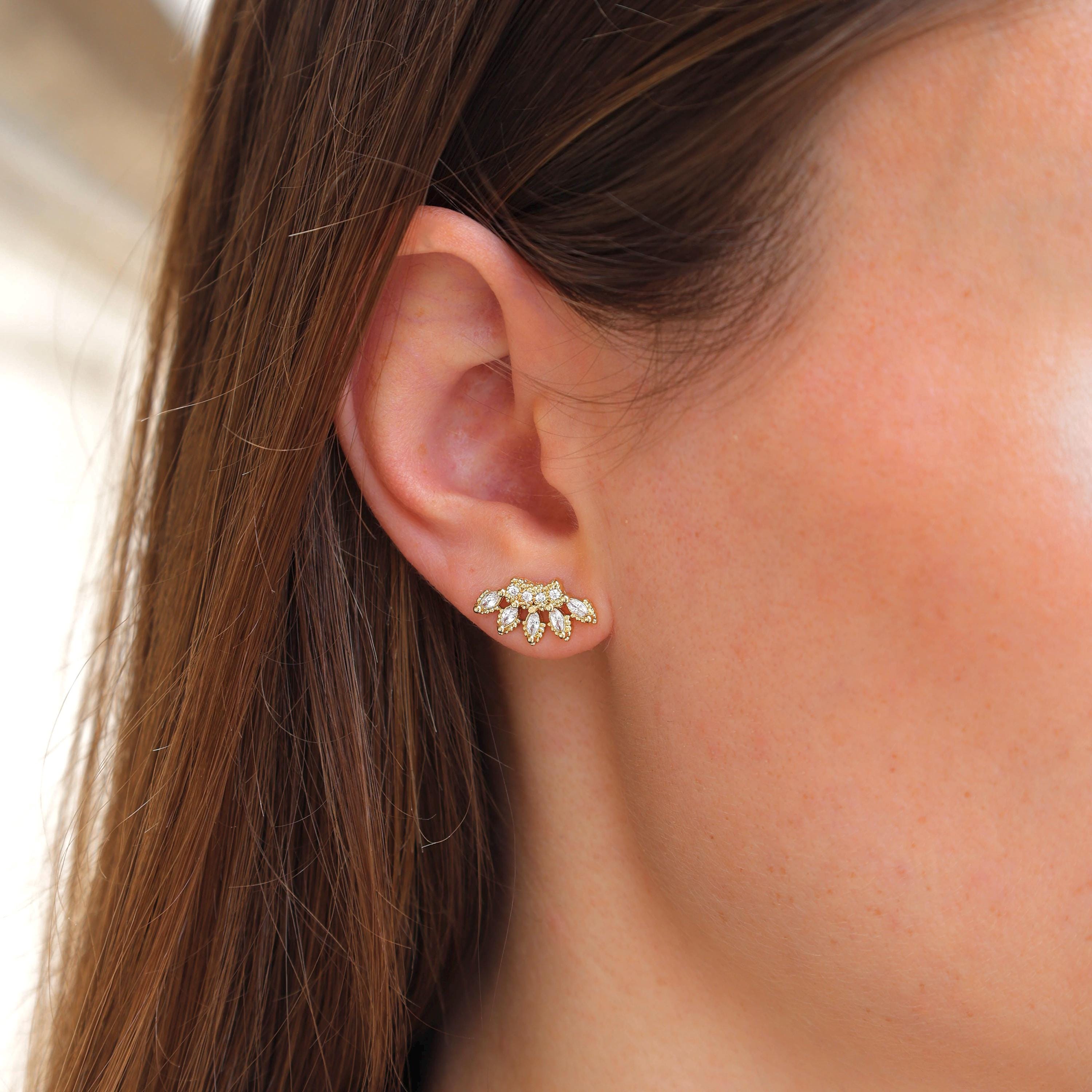 Boucles d'oreilles acier inoxydable oxyde de zirconium brilliant