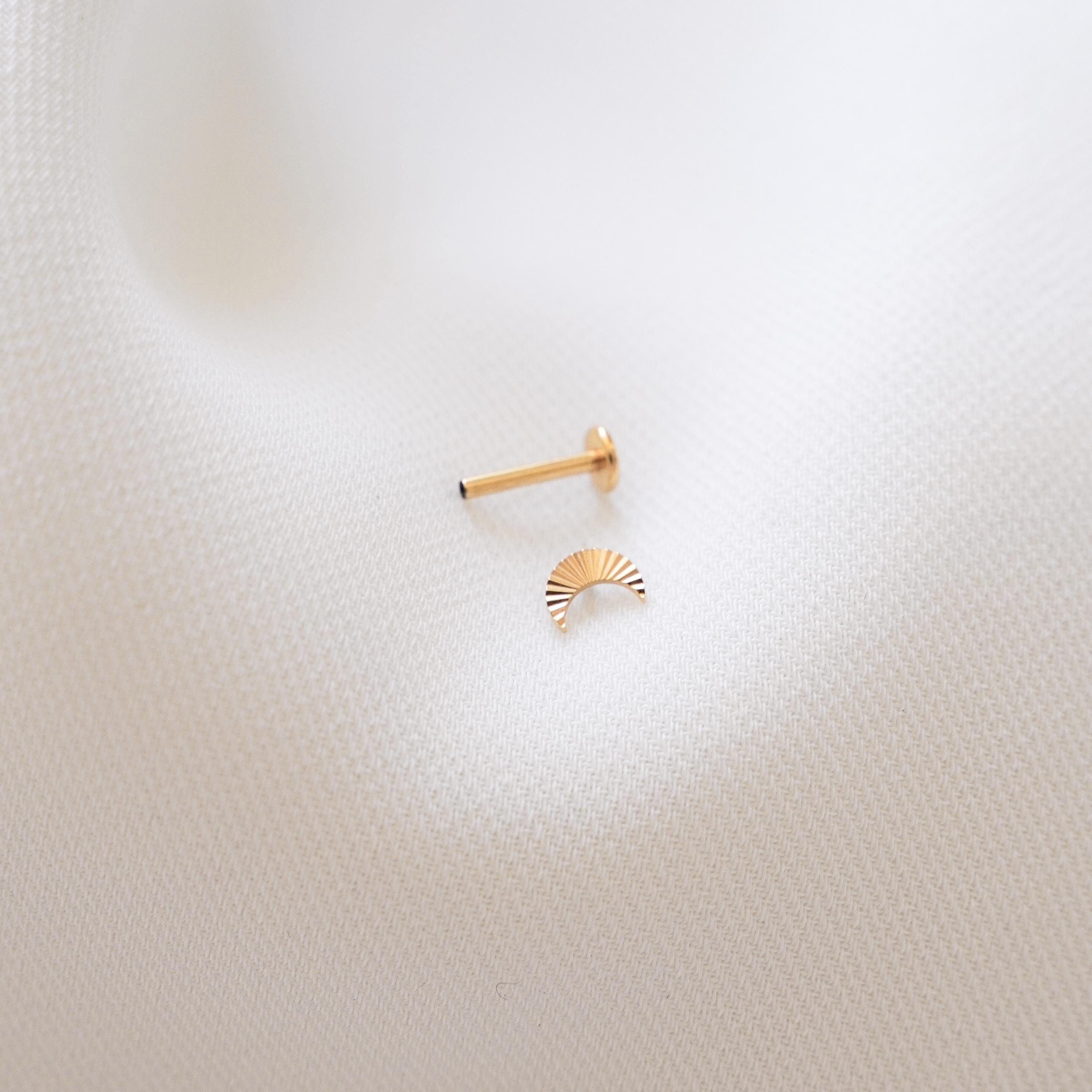 Piercing lune en acier inoxydable / Boucle d'oreille minimaliste individuelle