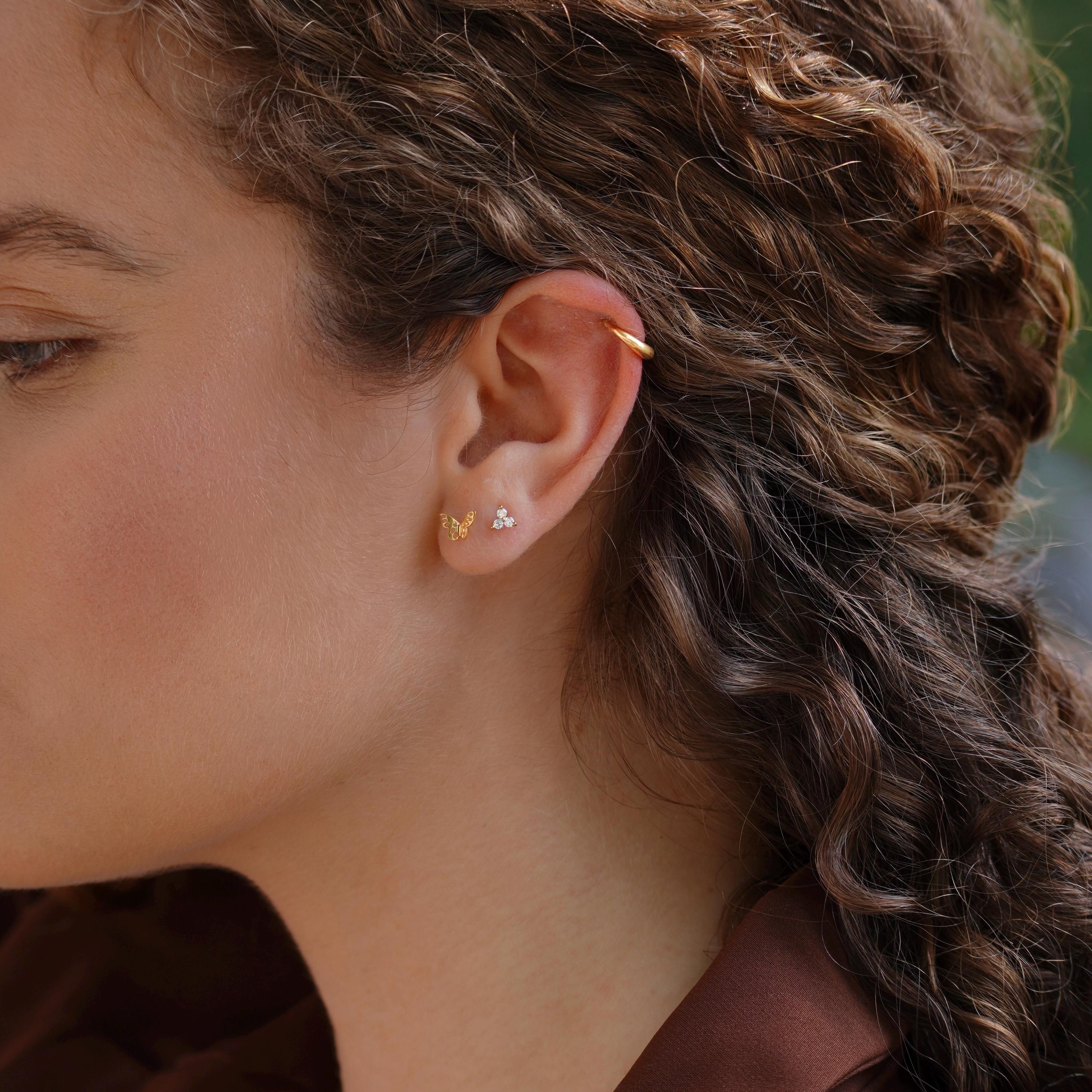 Piercing anneau en acier inoxydable / Boucle d'oreille minimaliste individuelle