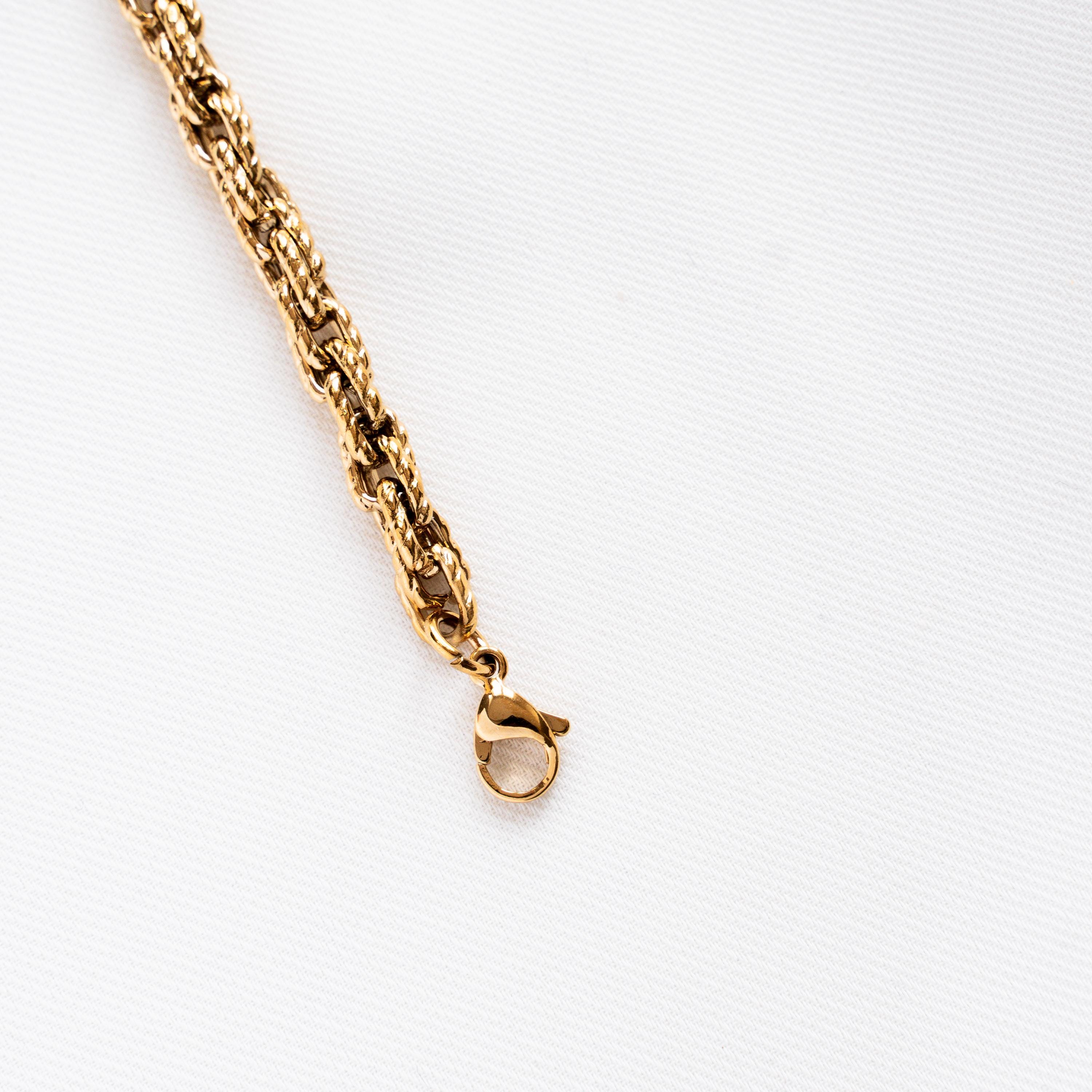 Bracelet femme acier inoxydable chaine épaisse dorée