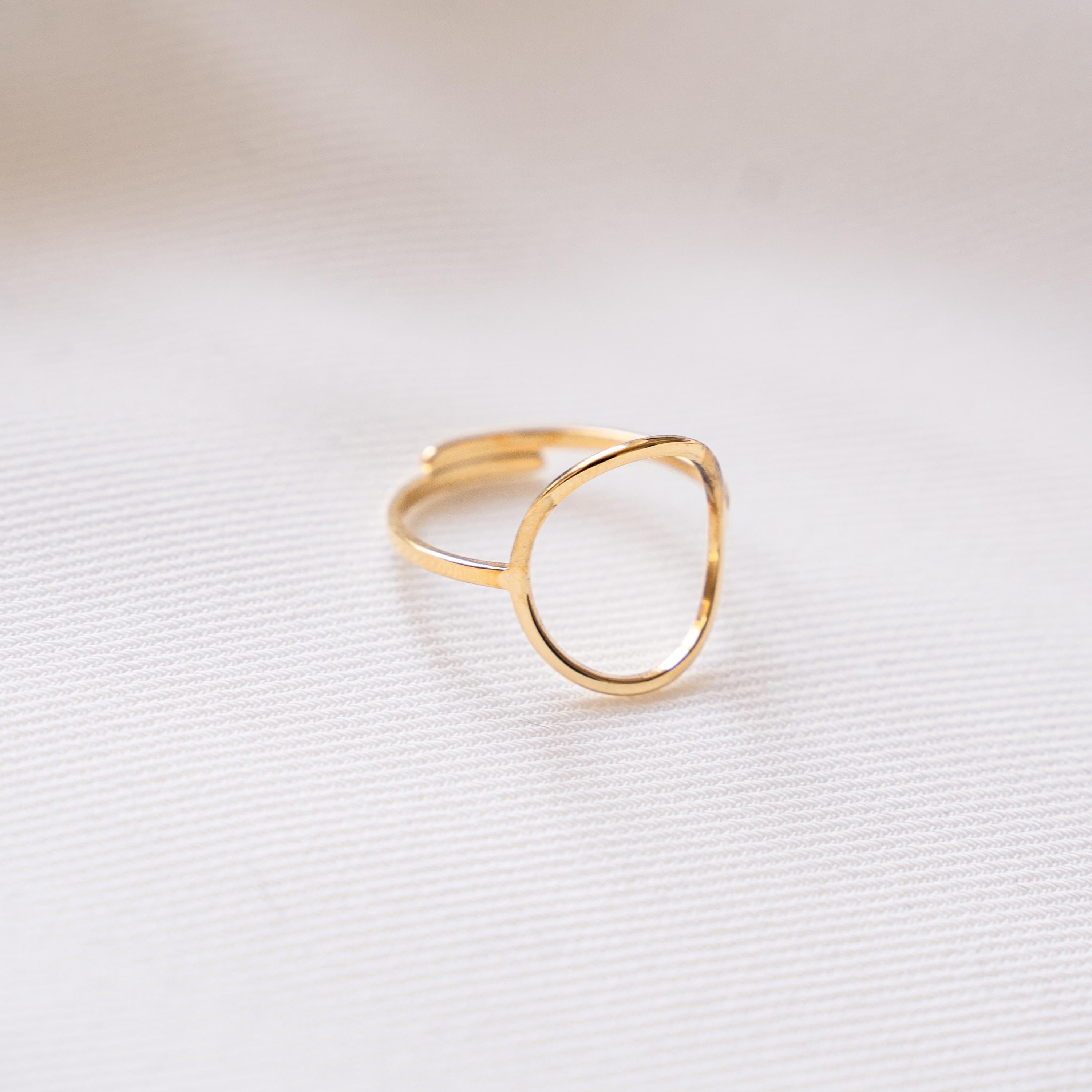 Bague fine femme acier inoxydable cercle / bague fine résistant à l'eau
