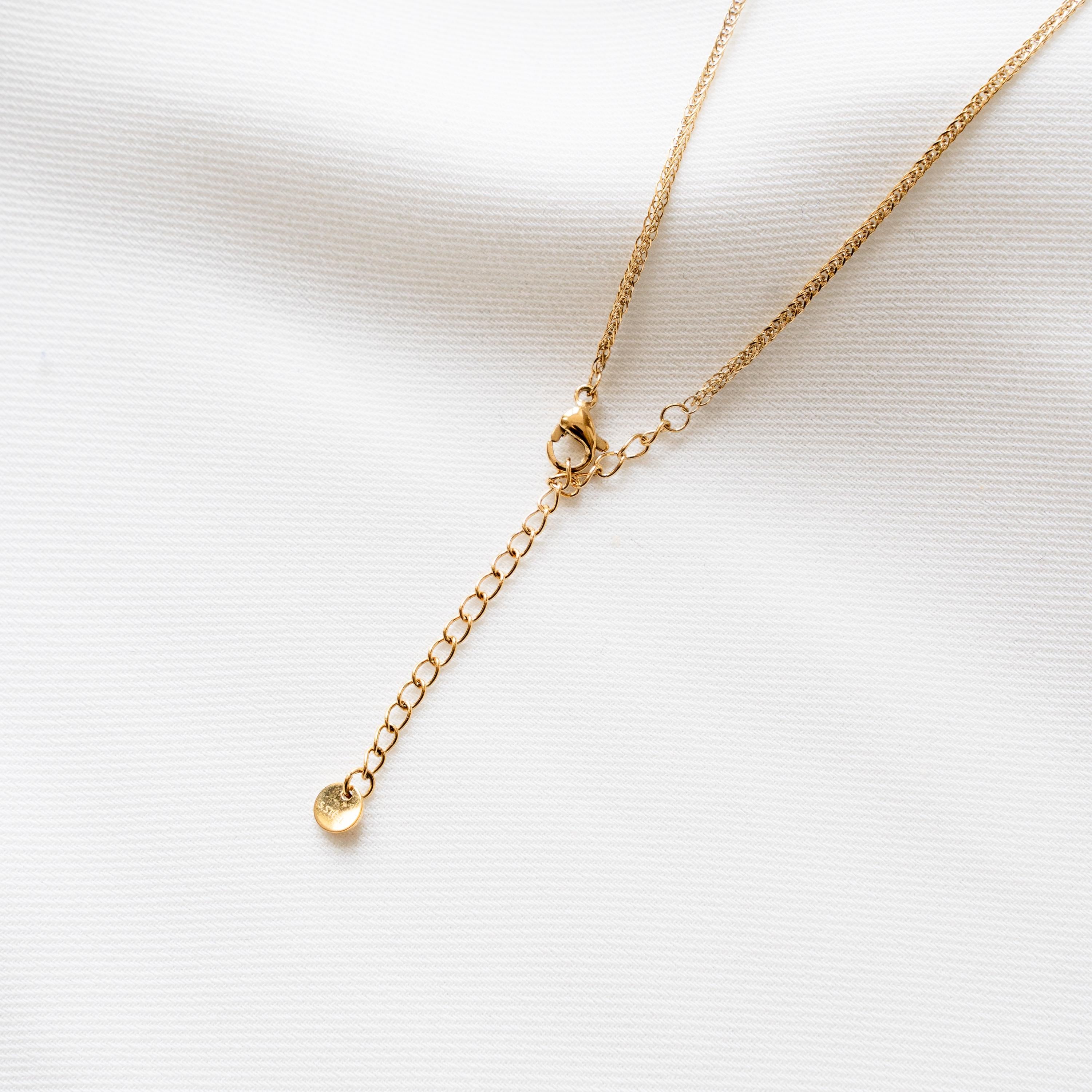 Collier pendentifs pierre naturelle tourmaline rose verte bleu / Collier femme chaine acier inoxydable doré