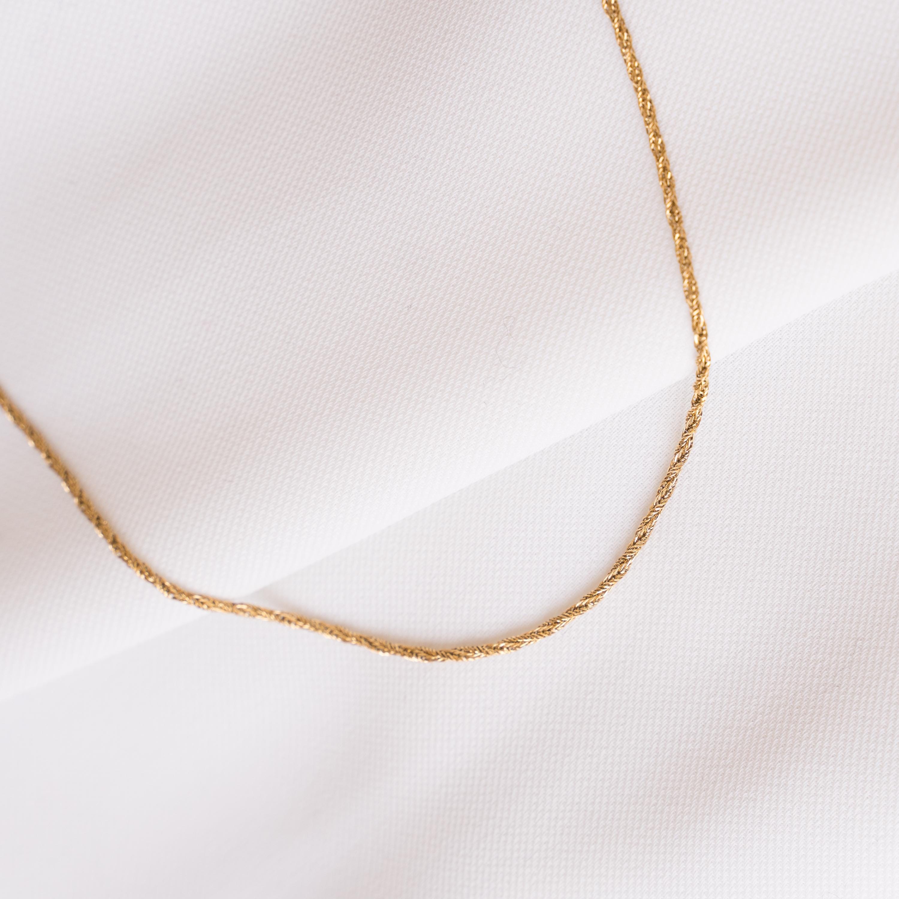 Collier chaine torsadée acier inoxydable doré / Collier femme doré chaine / Snake chain