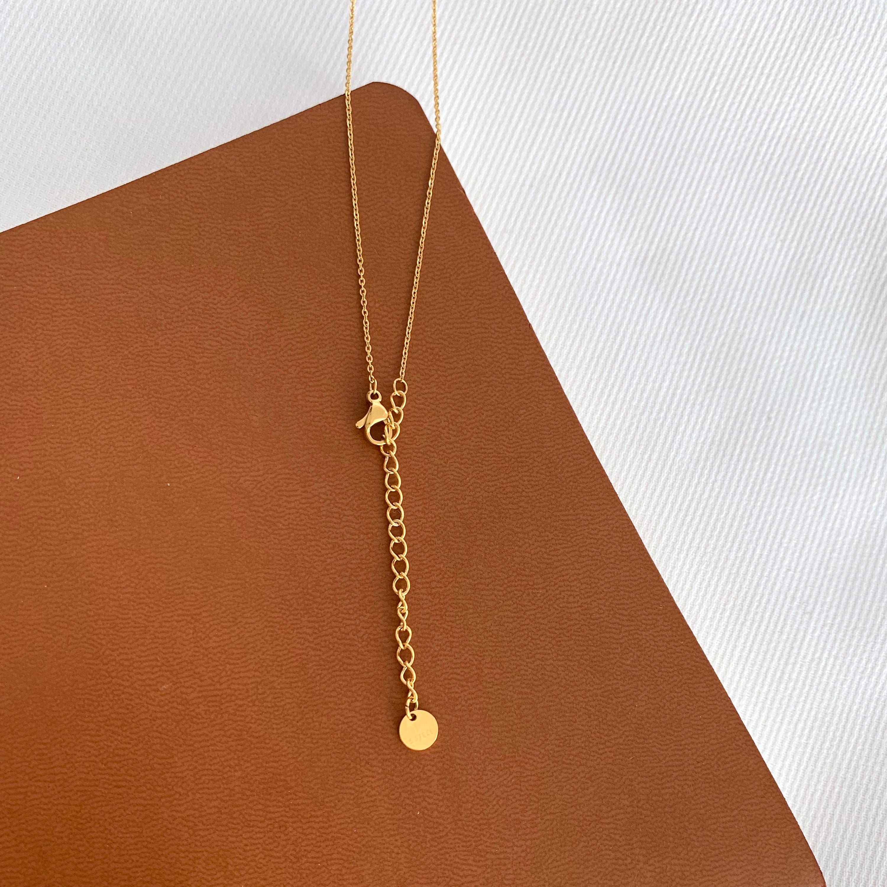 Collier acier inoxydable pendentif goutte pierre verte Agate / Collier femme minimaliste chaine