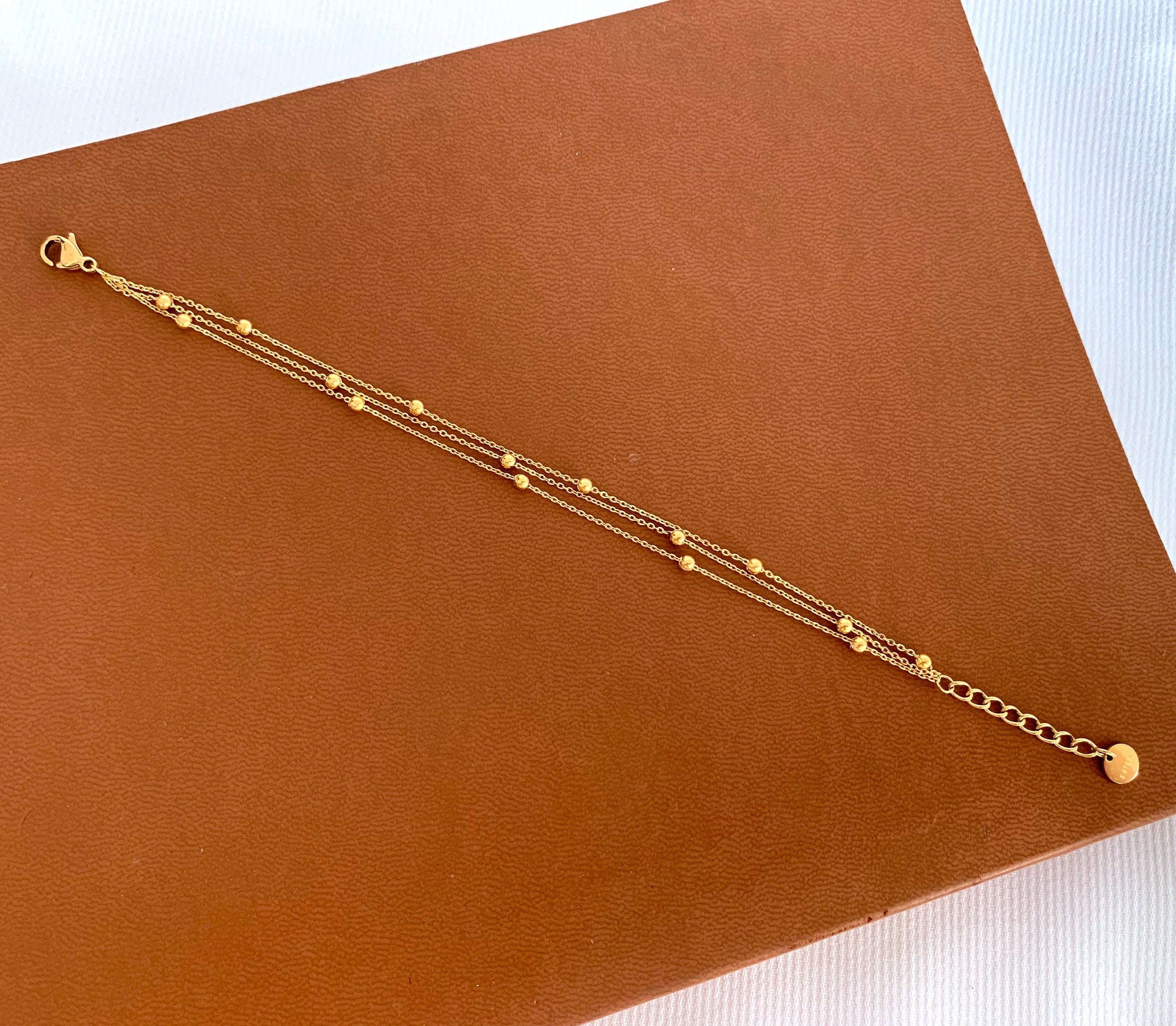 Bracelet femme acier inoxydable triple rang chaine fine
