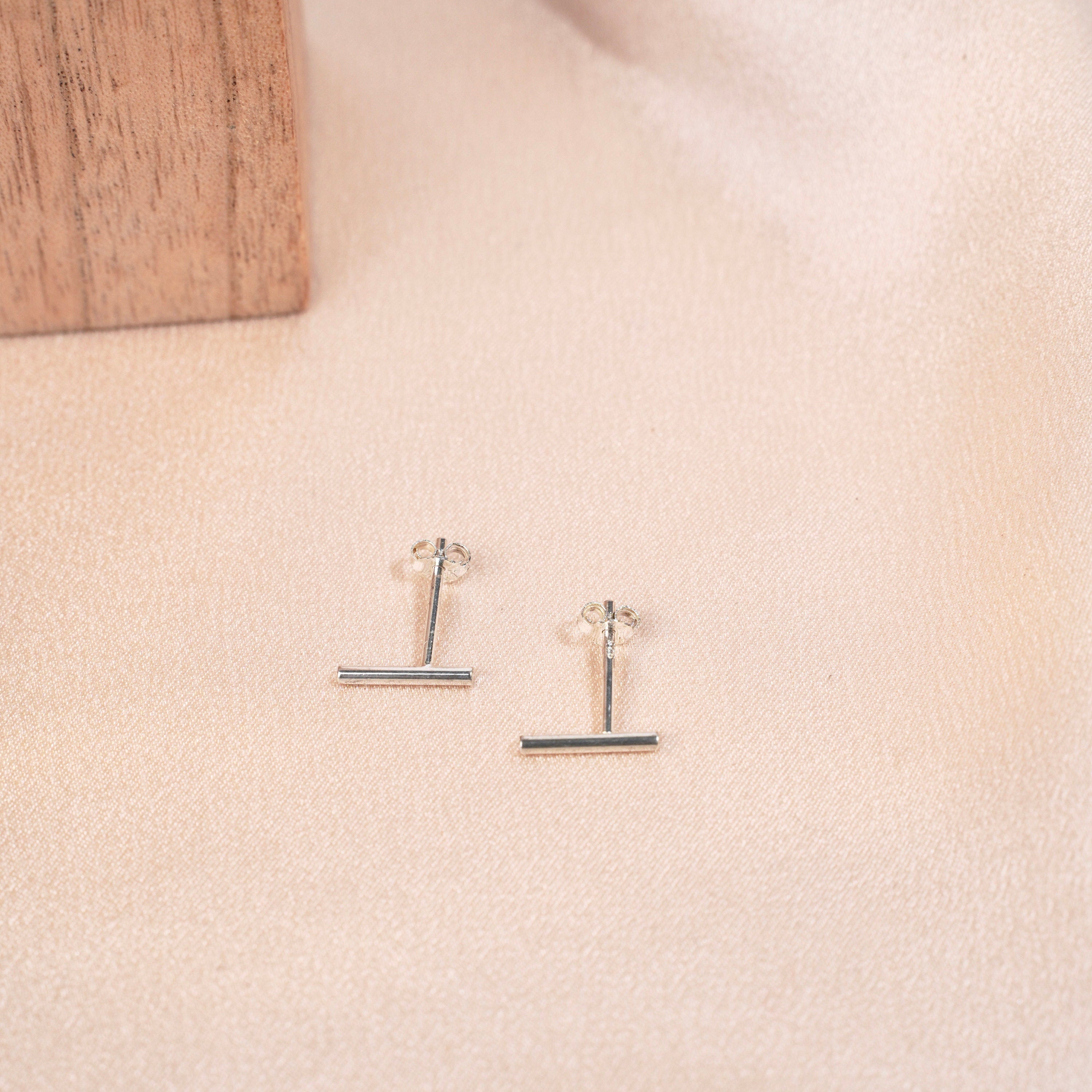 Boucle d'oreille barre design argent / Boucle d'oreille trait batons / Boucles d'oreille minimalistes