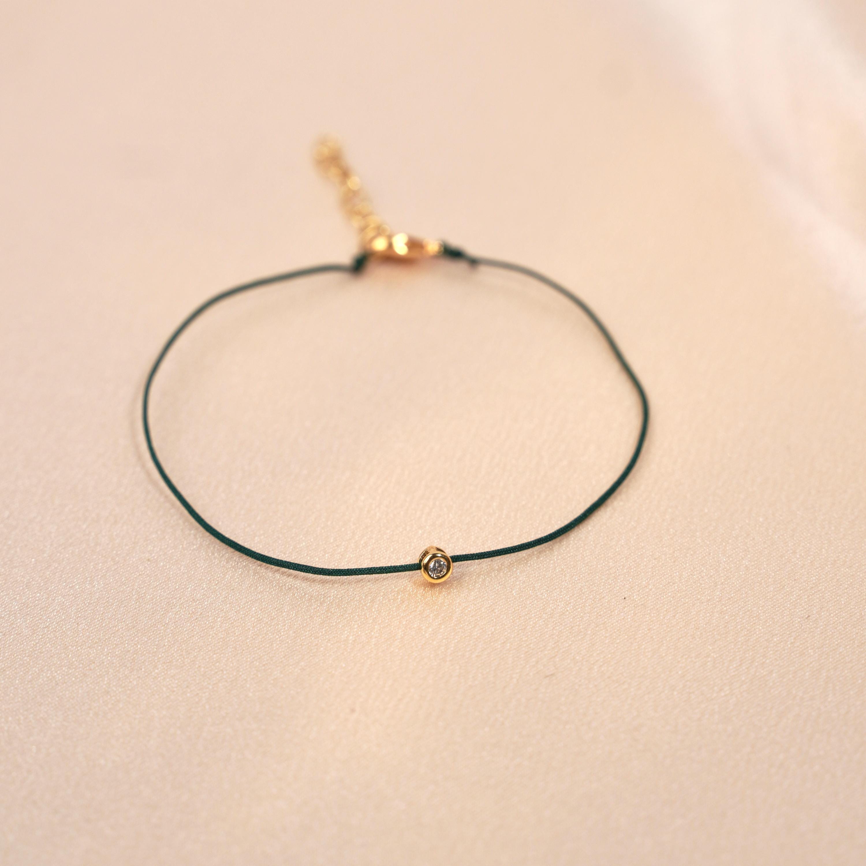 Bracelet femme plaqué or brilliant zirconium / Bracelet fin minimaliste / Bracelet amour amitié