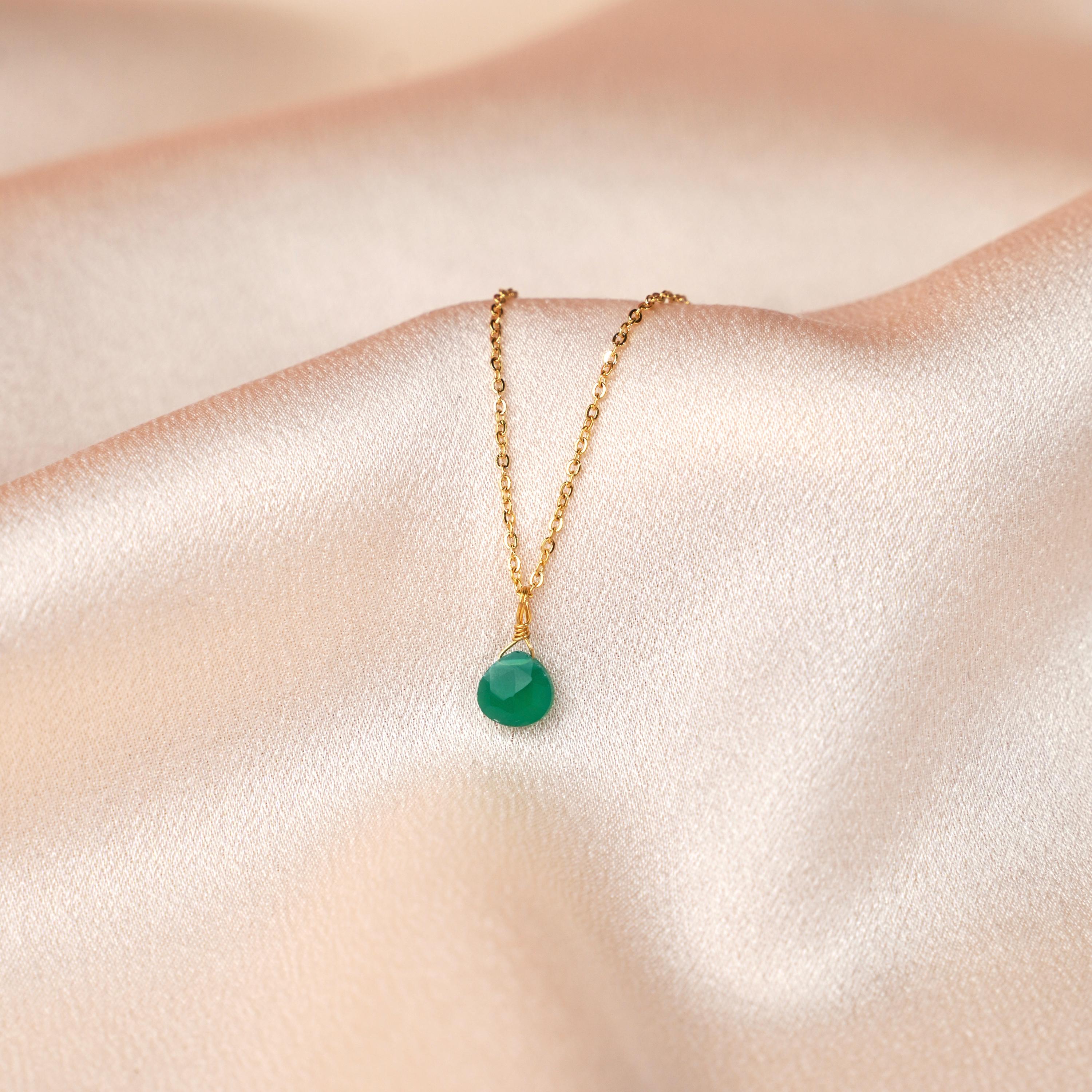 Collier fin chaine acier inoxydable pendentif pierre Quartz rose / Collier femme minimaliste chaine fine pierre naturelle goutte