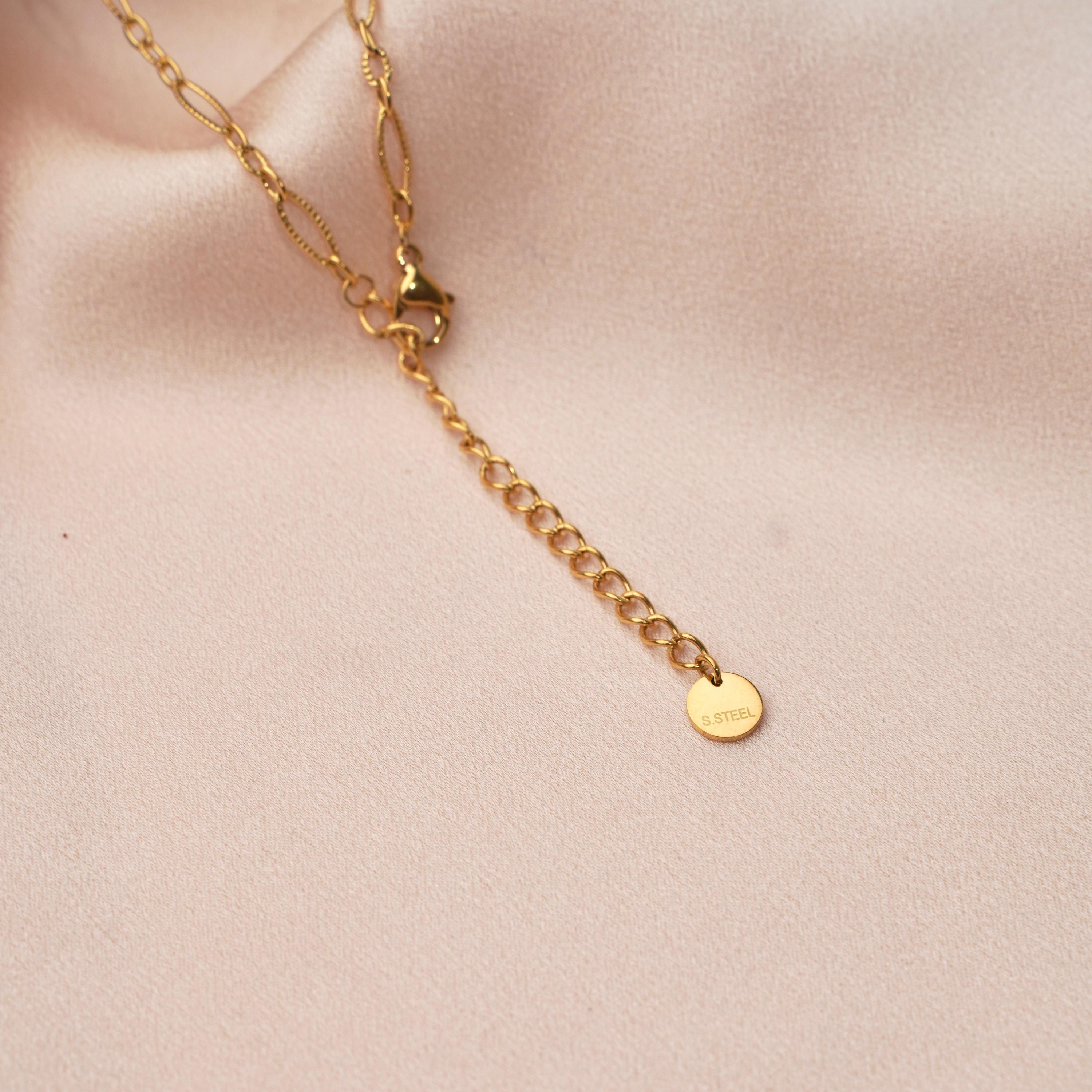 Collier chaine anneaux ovales acier inoxydable / Collier femme doré chaine épaisse