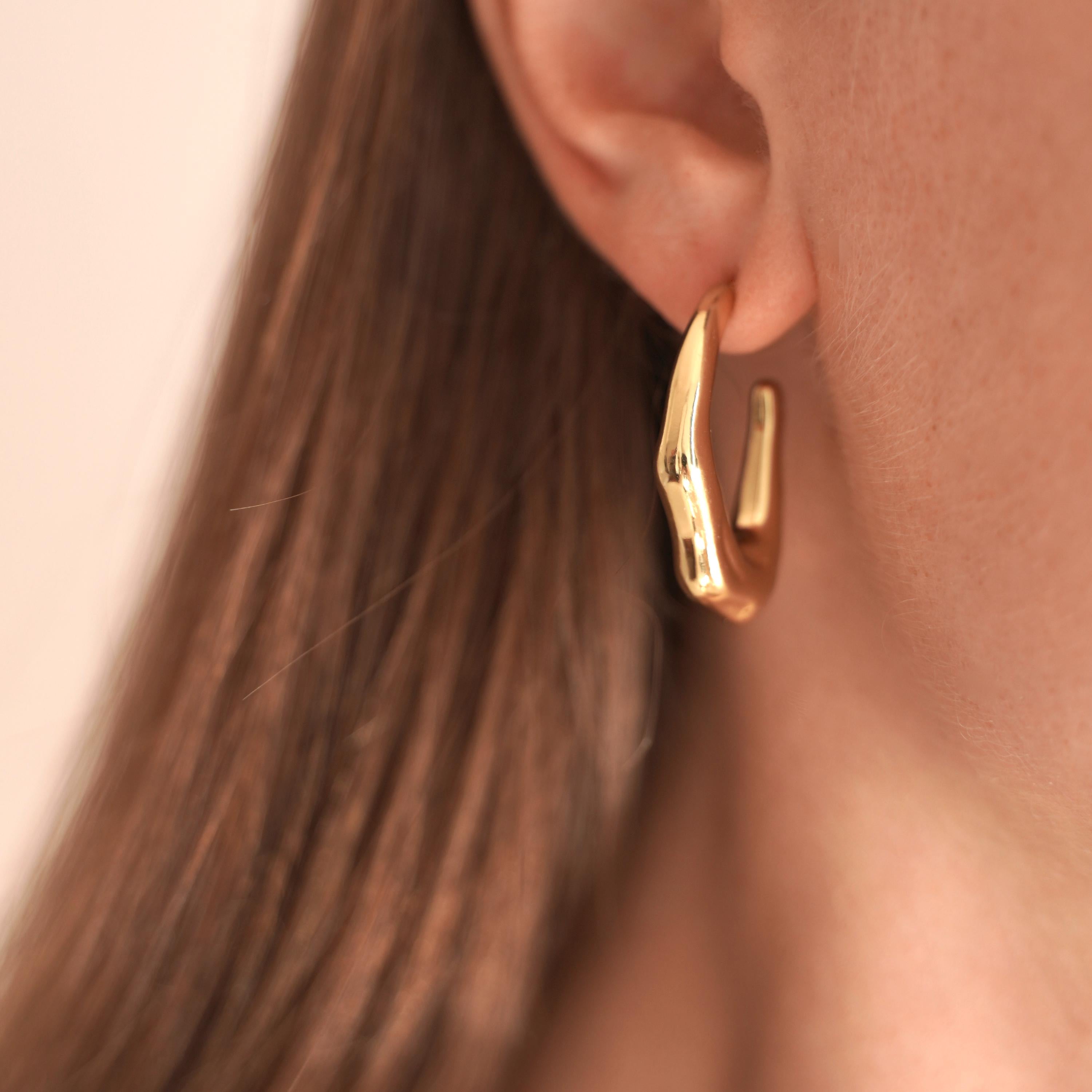 Boucles d'oreilles pendantes acier inoxydable / Boucles d'oreilles tendance bombées
