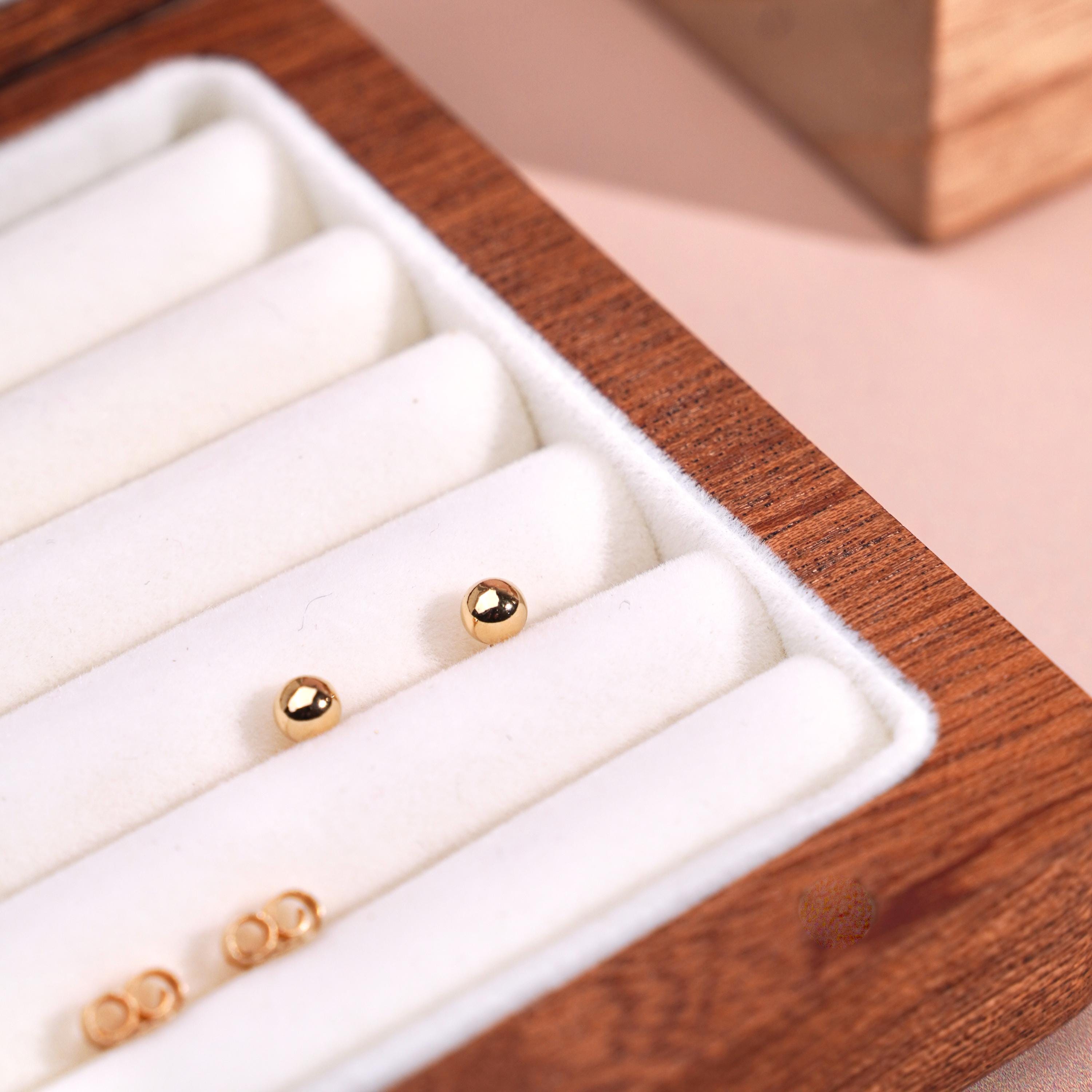 Boucles d'oreille plaqué or boule / Boucles d'oreille femme minimaliste bille