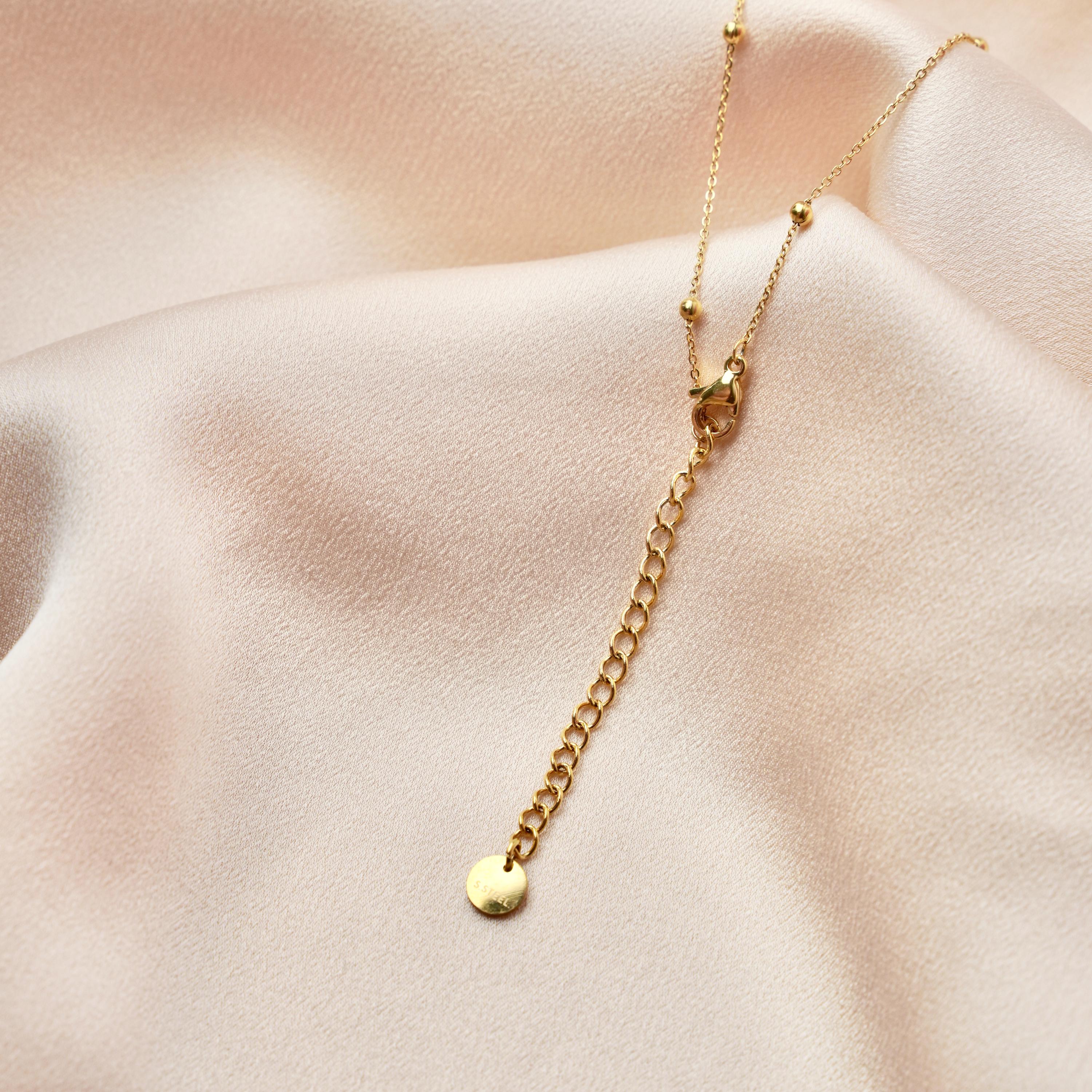 Collier acier inoxydable pendentif étoile chaine boule / Collier femme fin chaine billes