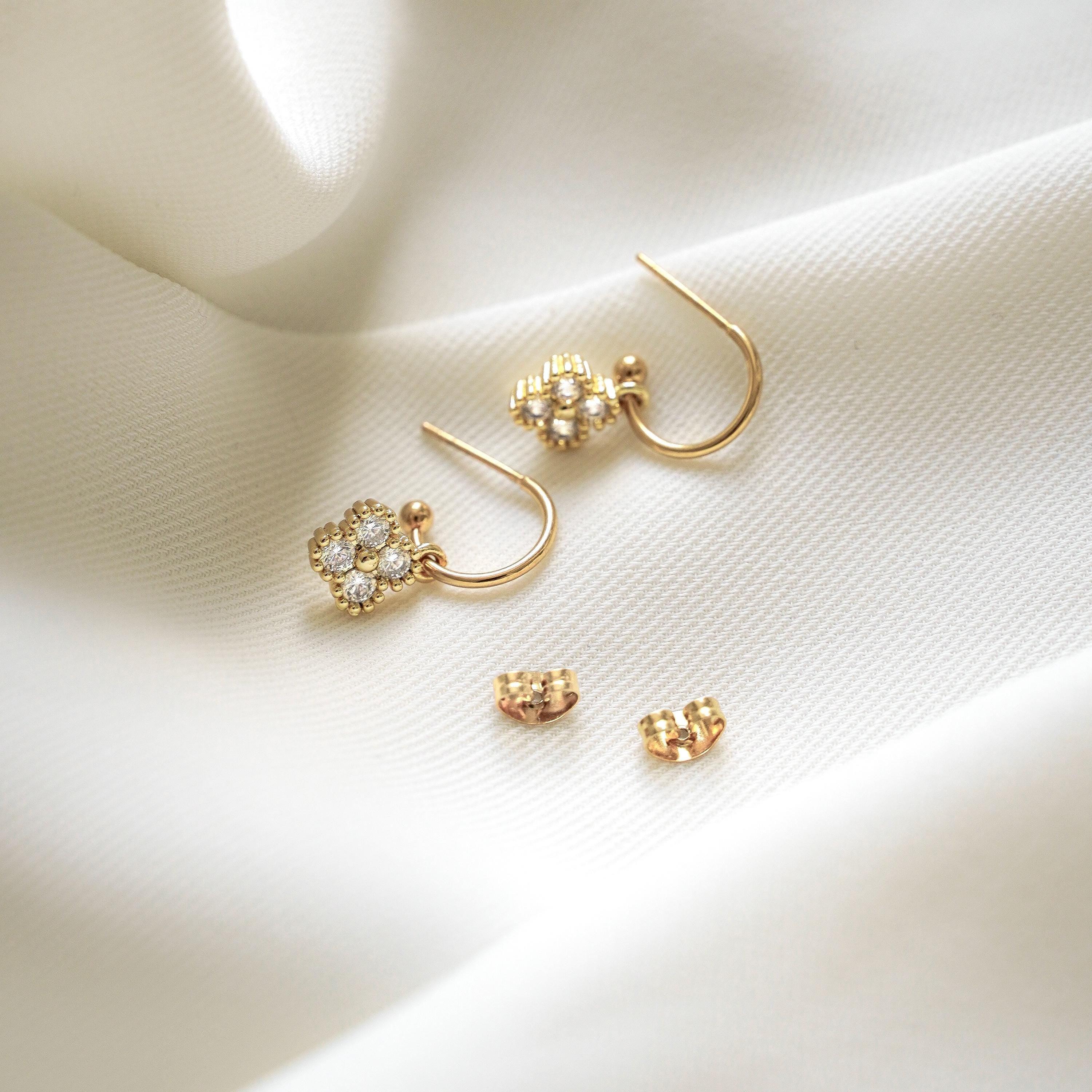 Boucles d'oreilles acier inoxydable pendantes trèfle brilliant oxyde de ziconium