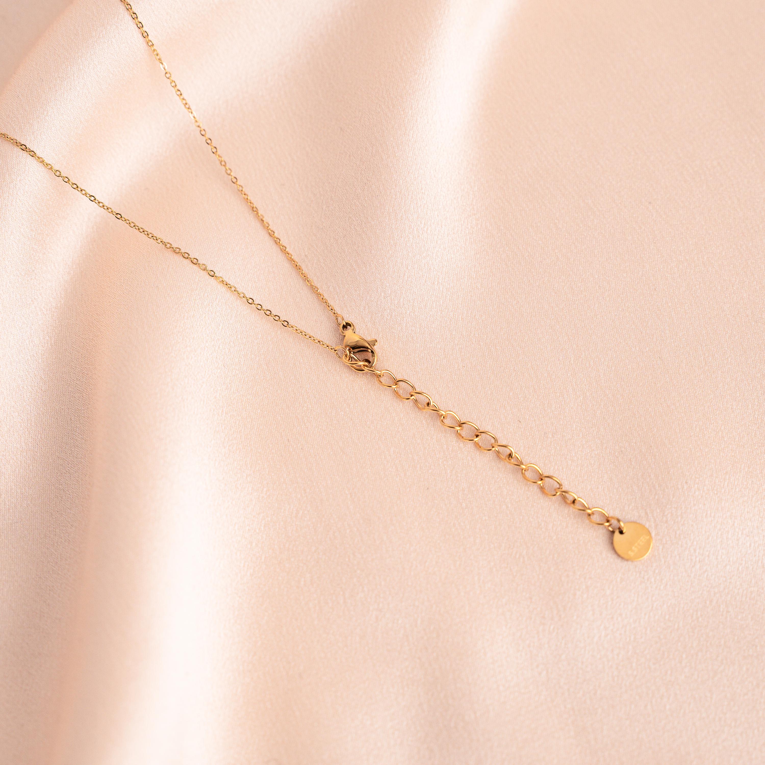 Collier tourmaline pierre naturelle et acier inoxydable / Collier fin minimaliste pierres colorées