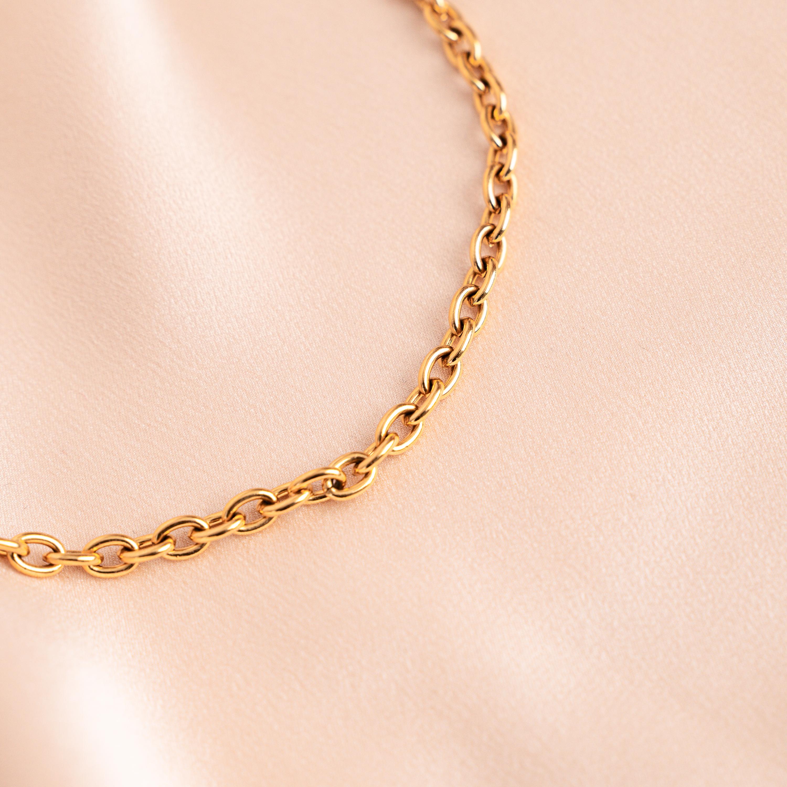 Collier acier inoxydable doré chaine épaisse anneaux ovales