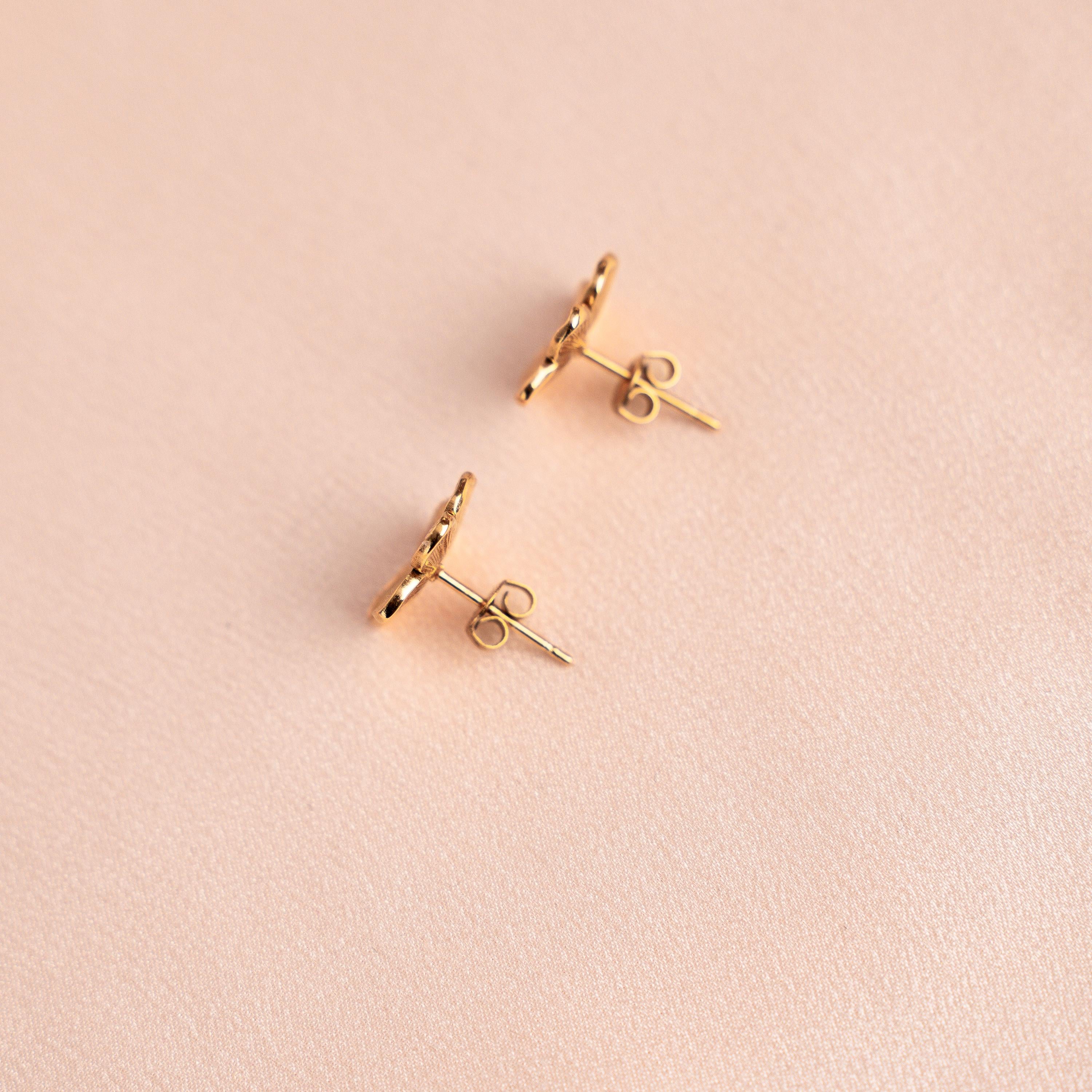 Boucles d'oreilles acier inoxydable doré fleur / Boucles d'oreilles fleur dorée