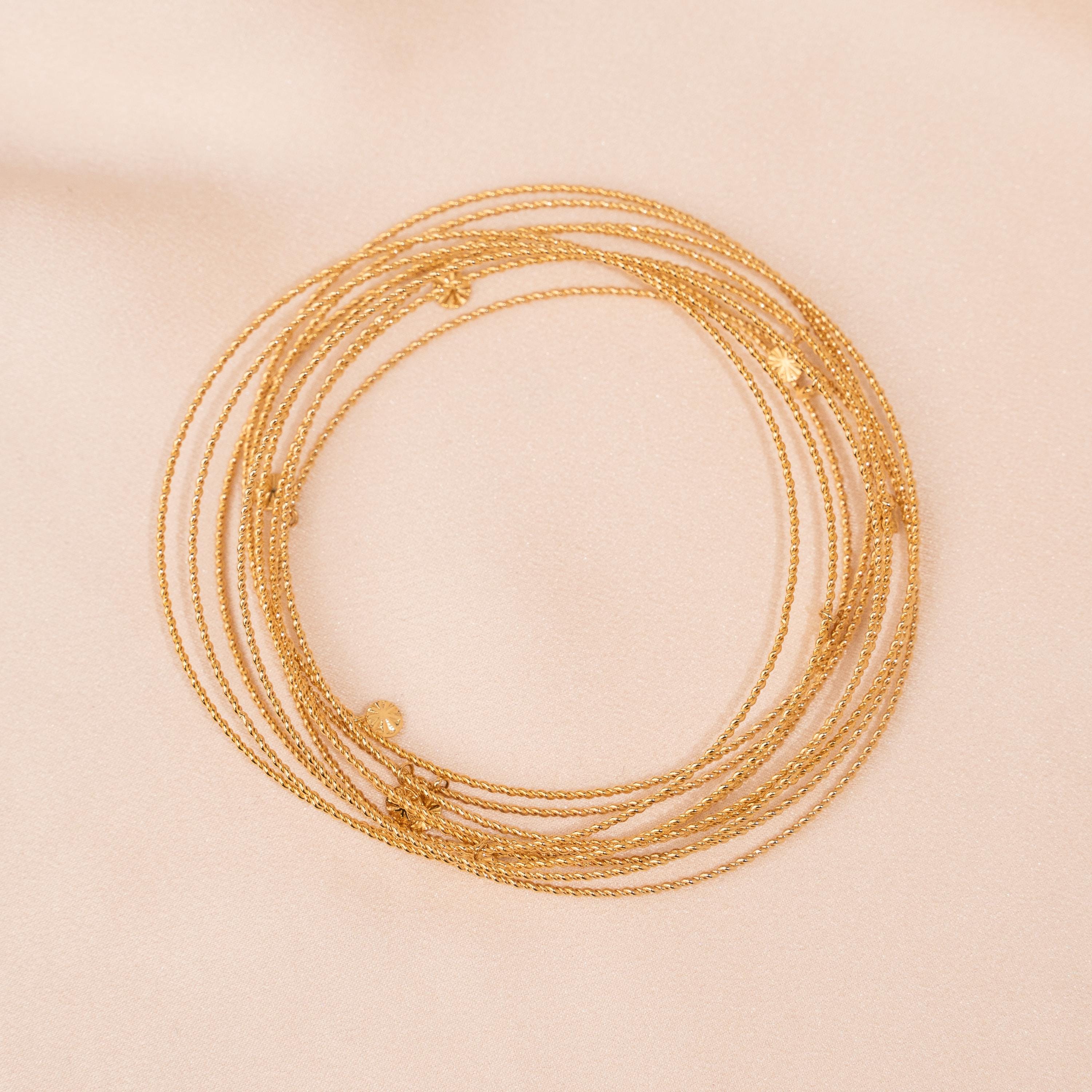 Joncs femme en acier inoxydable doré