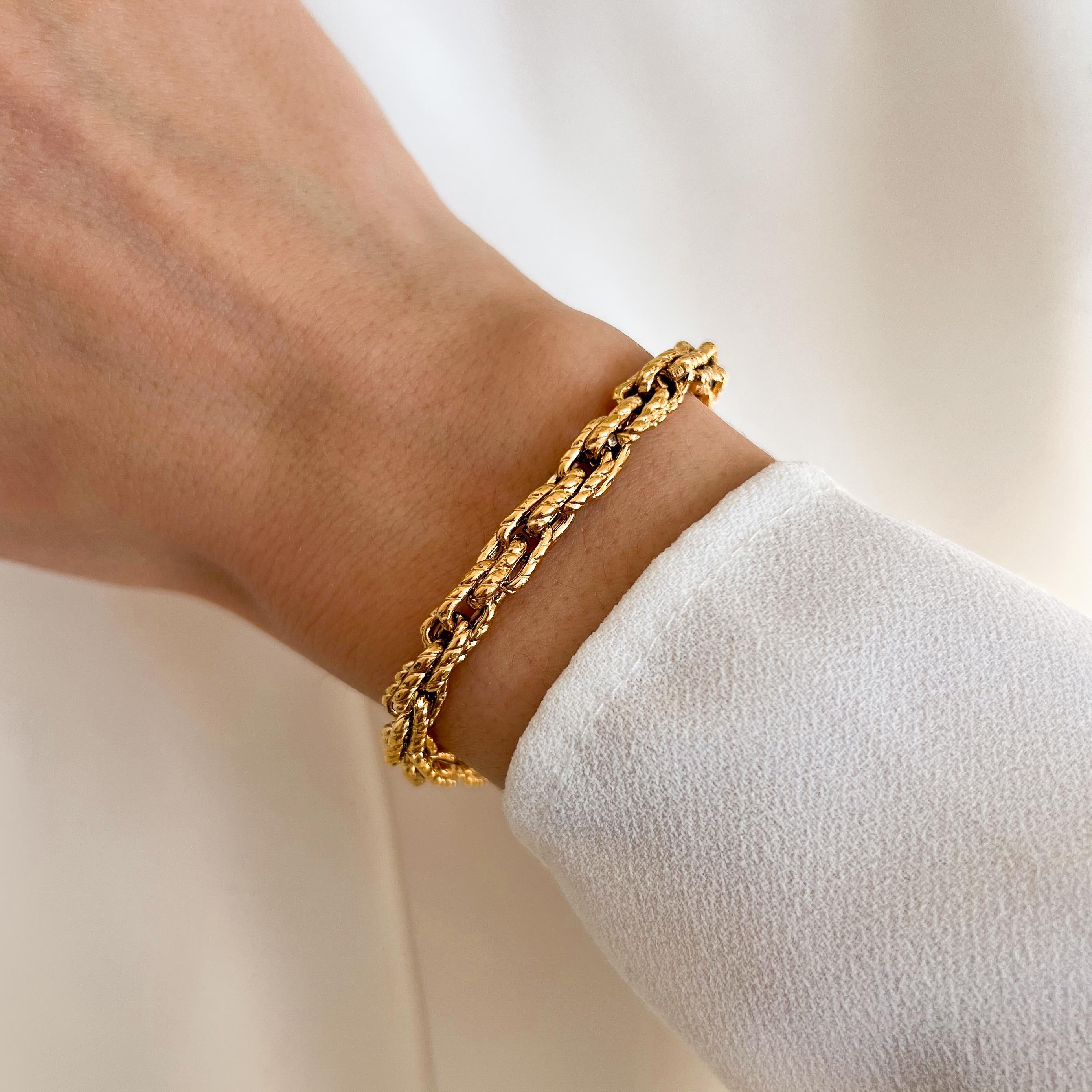 Bracelet femme acier inoxydable chaine épaisse dorée