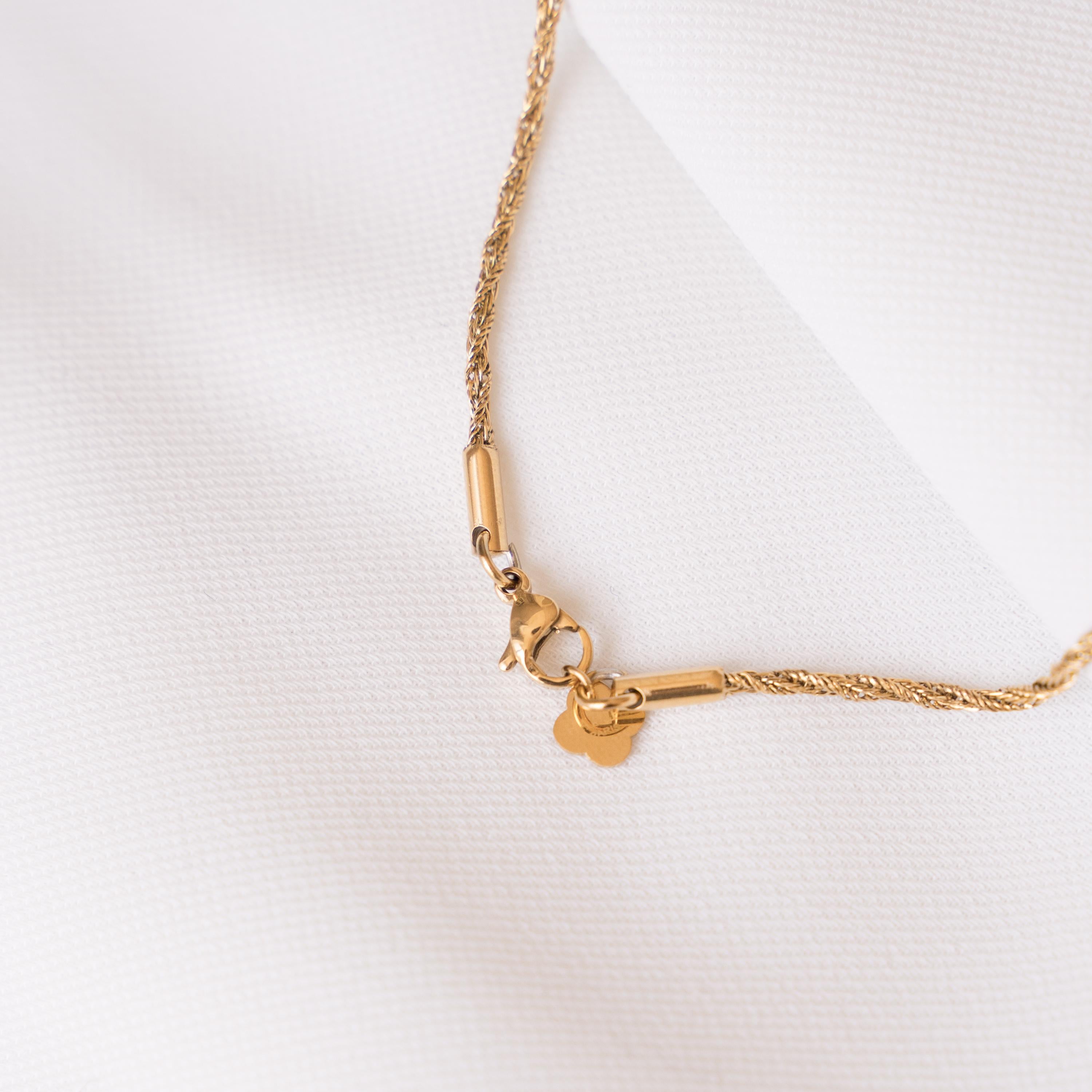 Collier chaine torsadée acier inoxydable doré / Collier femme doré chaine / Snake chain