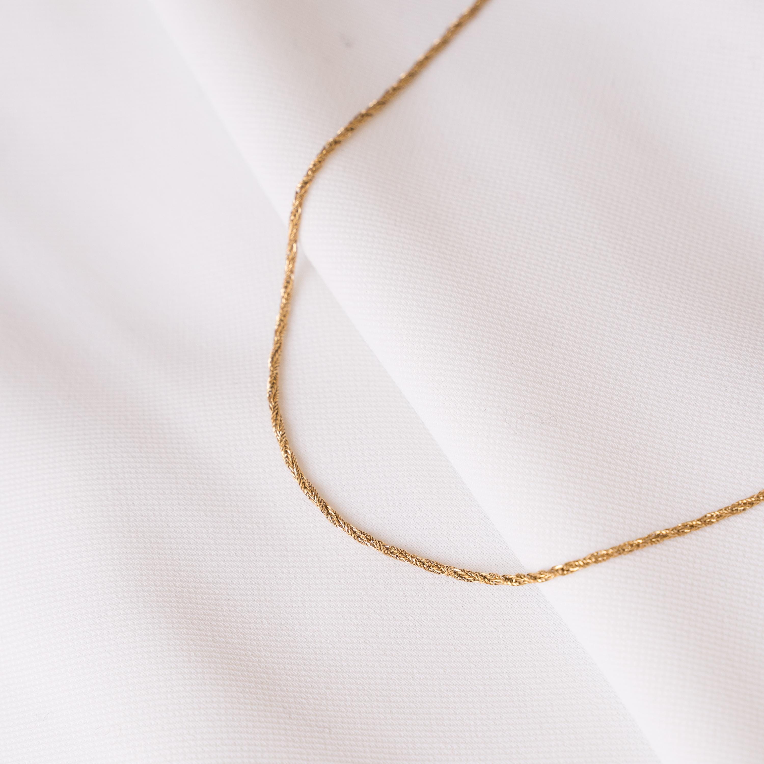 Collier chaine torsadée acier inoxydable doré / Collier femme doré chaine / Snake chain